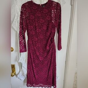 Lauren Ralph Lauren burgandy lace dress, size 6